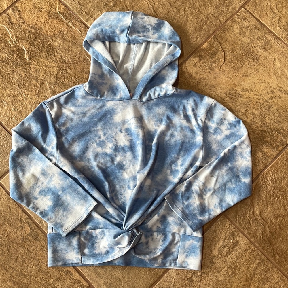 + LOVED SQUARED + Blue Tie Dye Hooded Sweatshirt
